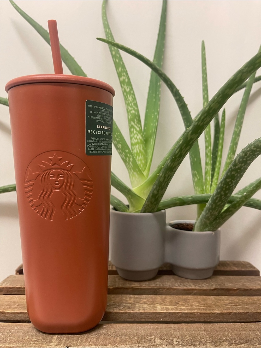 Starbucks 24oz Stainless Steel Matte Terracotta Cold Tumbler with Straw